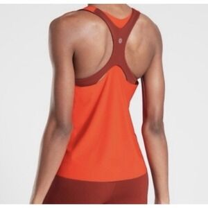 Athleta Orange 2-in-1 Ultimate Support Tank Top Built in Sports Bra Women's XS